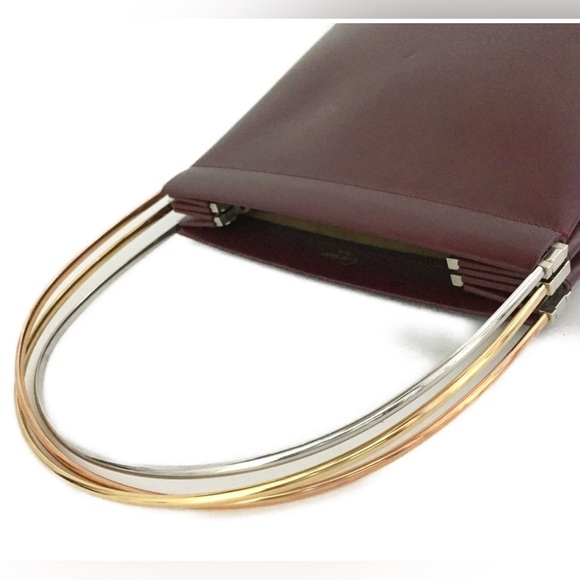 Authentic Cartier Trinity Leather Hand Bag Bordeaux - Picture 7 of 16